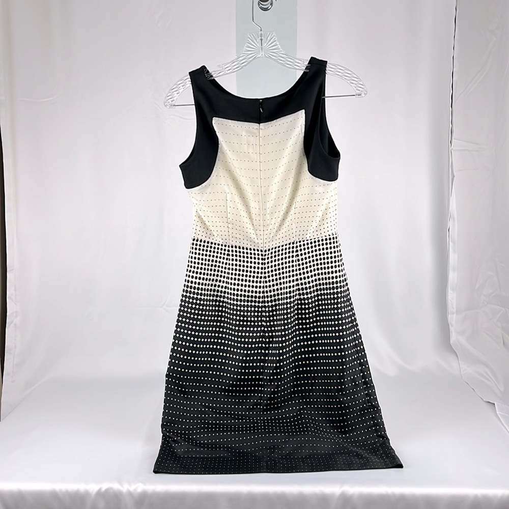 The Limited Polka Dot Mini Dress Back Zip Sleeveless Black Cream Size 0 - Picture 4 of 11